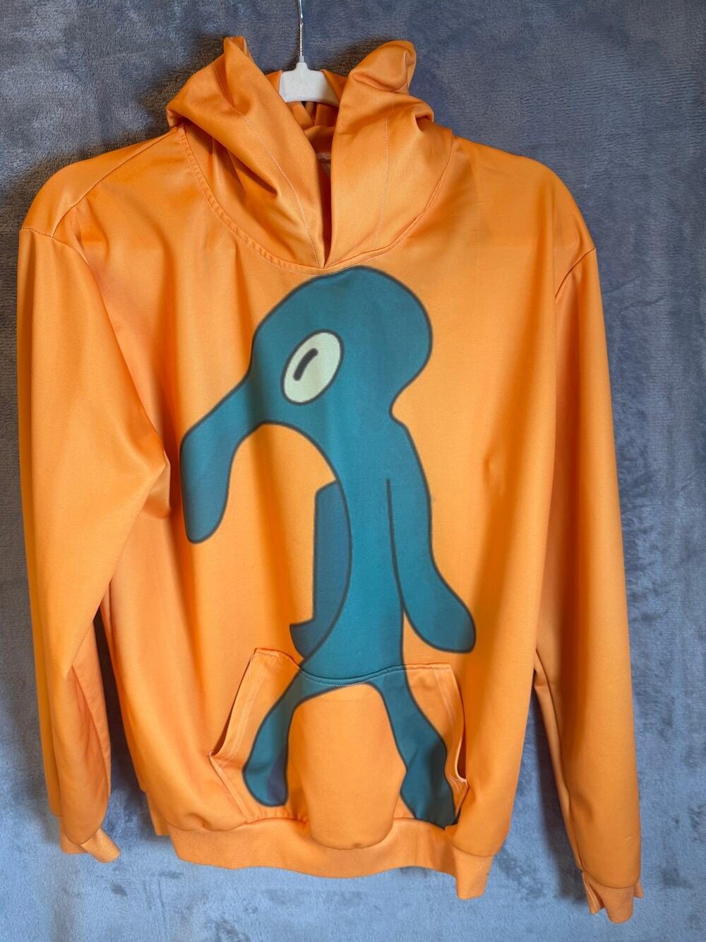 Kerwill Bold and Brash Squidward Hoodie Orange Pullover Adult Medium